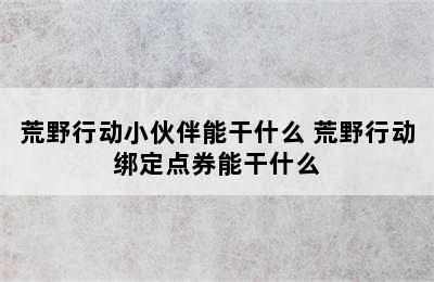 荒野行动小伙伴能干什么 荒野行动绑定点券能干什么